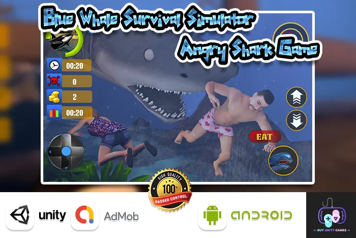Blue Whale Survival Simulator Angry Shark Game