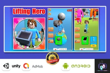 Lifting Hero Gym Tap Clicker 3D Game Unity Source Code