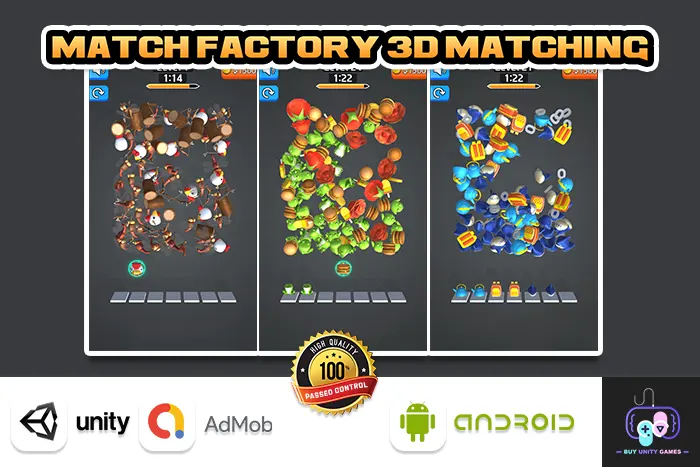 Match Factory 3D Matching Trending Game Unity Source Code